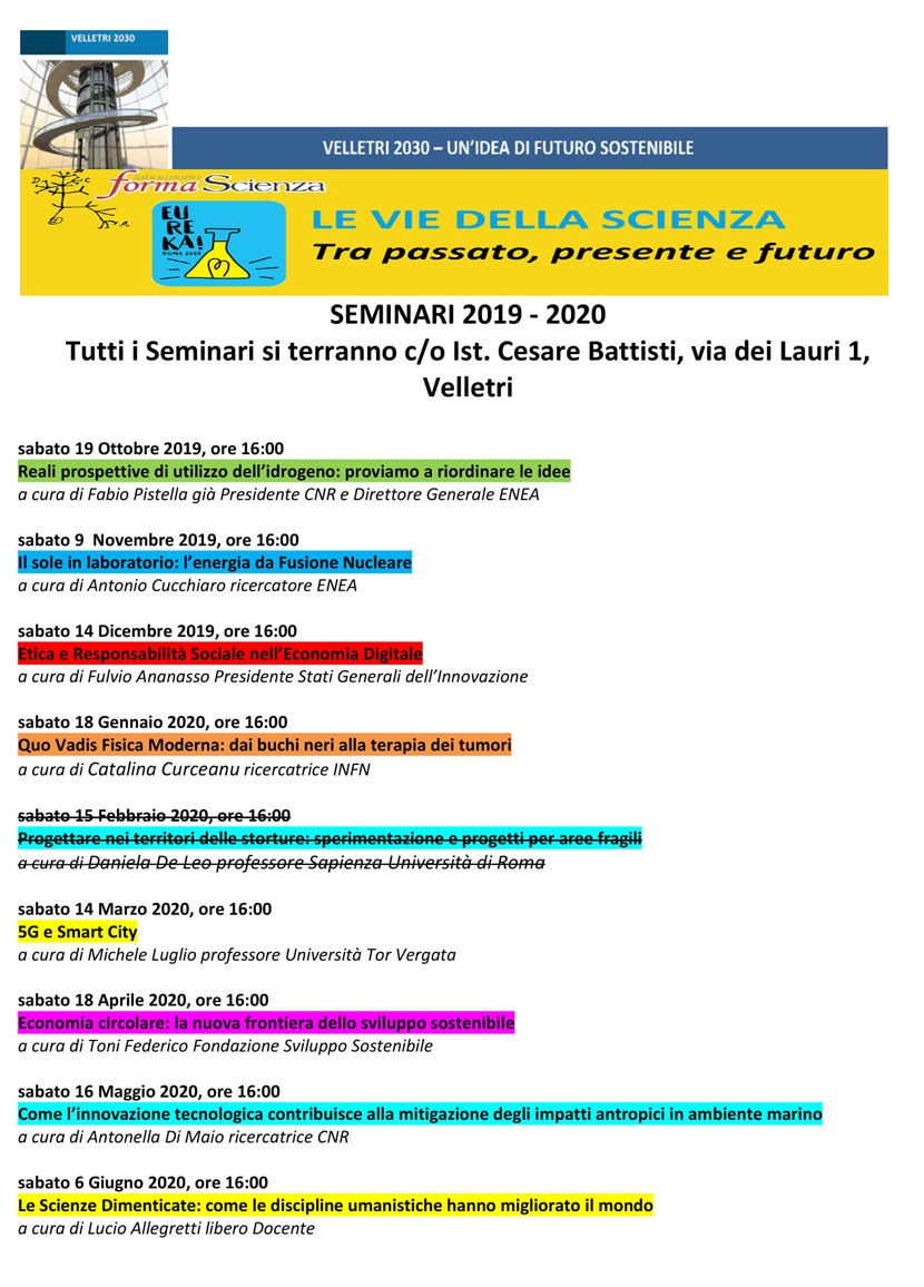 Seminari Scienza 2019